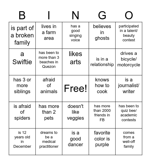 WHO IS? Bingo Card