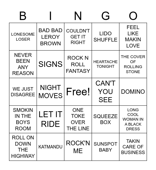 LEGENDS #2 Bingo Card