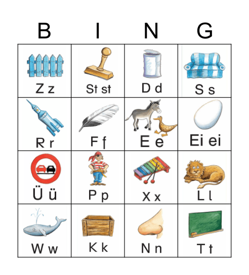 Karibu ABC Bingo Card