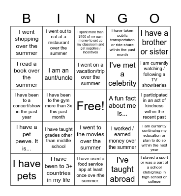 LEAP BINGO Card
