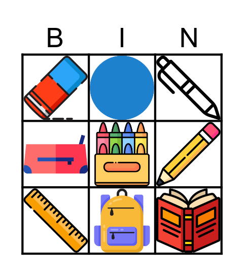 NEA1_school objects Bingo Card