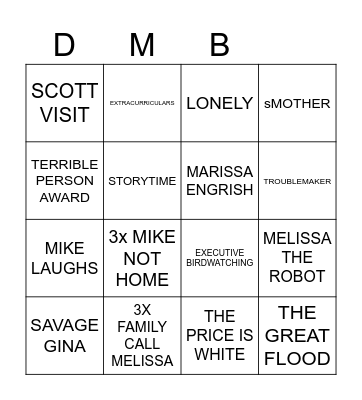DENVER MACHINE Bingo Card