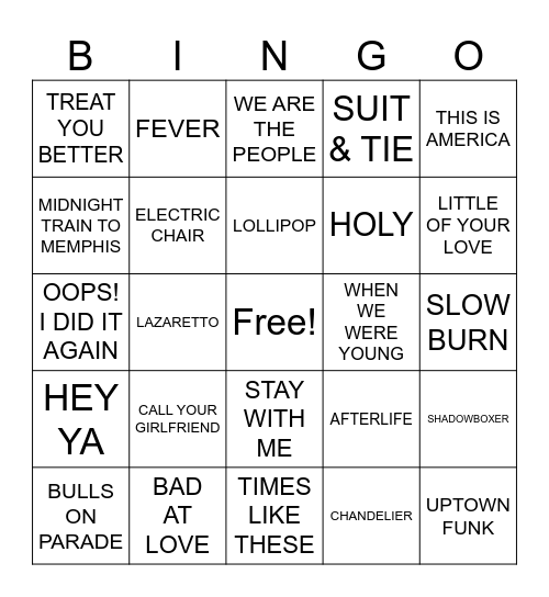 Round Two: SNL Performances Bingo Card