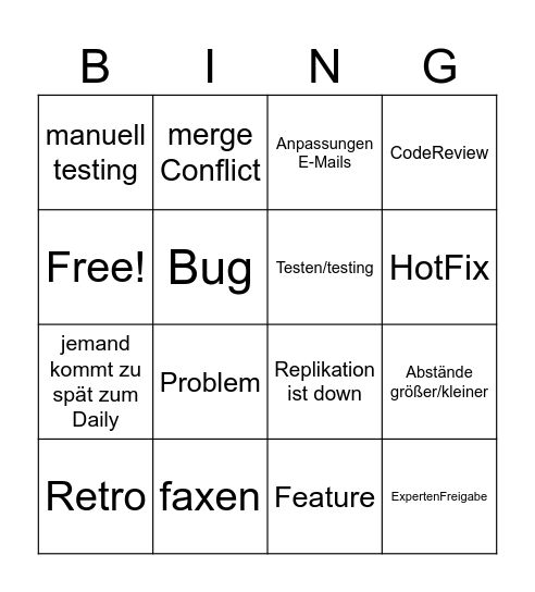 Bulshit Bingo PSOEMPF Team Bingo Card