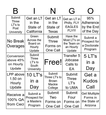 LE BINGO Card