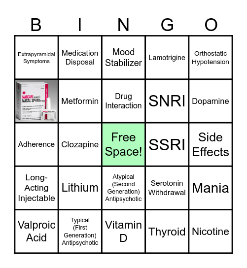 Psychiatric Medication BINGO Card