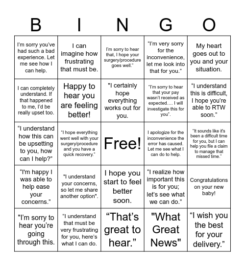 Tune In Not Out Bingo Card