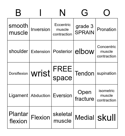 UNIT 1 Test Review Bingo Card