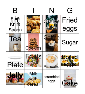 Breakfast Bingo Card