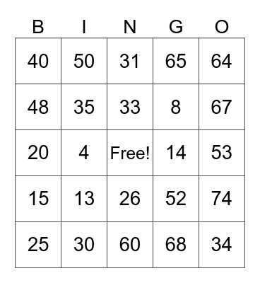 PARTY CURATORS BINGO Card