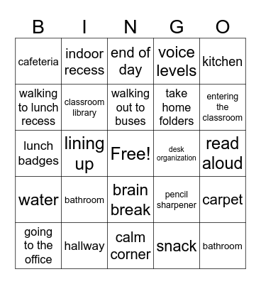 THIRD GRADE EXPECTATIONS BINGO Card