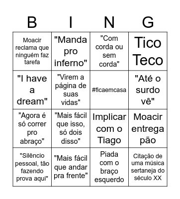 Bingo do Moacir Bingo Card
