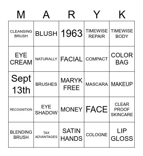 MARYK Bingo Card