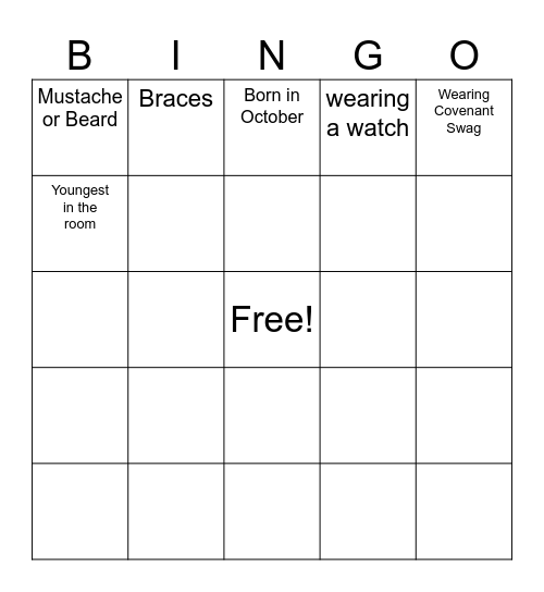 Covenant House Icebreaker Bingo Card