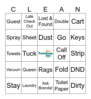 Housekeeping Bingo Card
