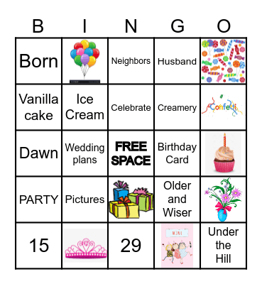 AUGUST BIRTHDAYS Bingo Card