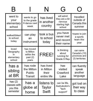 FIND SOMEONE WHO... Bingo Card