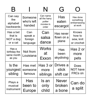 Bingo Card