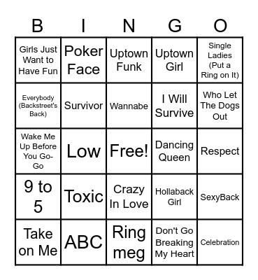 Musikkbingo Card