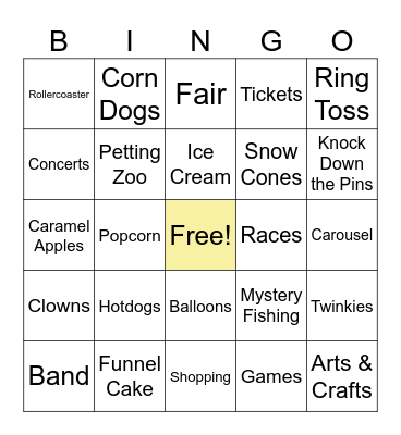 Carnival Bingo! Bingo Card