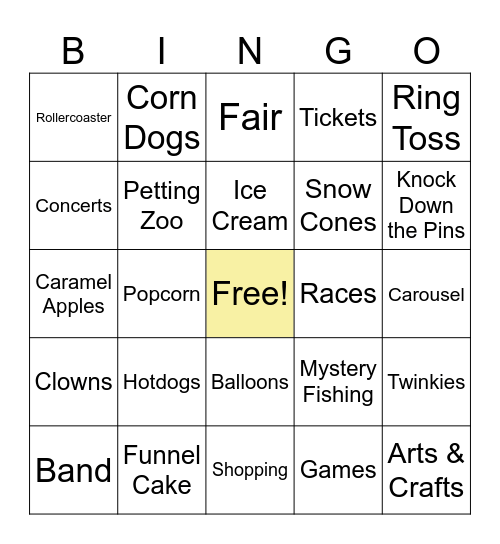 Carnival Bingo! Bingo Card