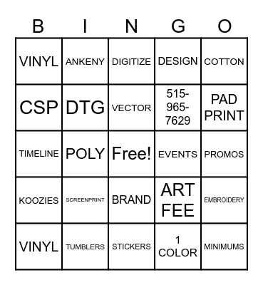 BNI - QB STUDIOS Bingo Card