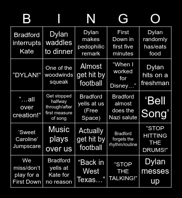 Band Bingo Card