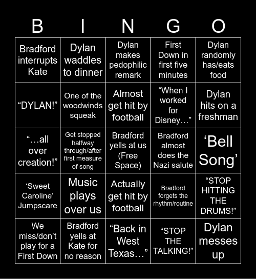 Band Bingo Card