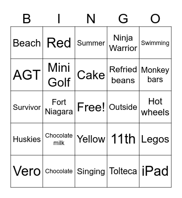 HAPPY BIRTHDAY SAM! Bingo Card