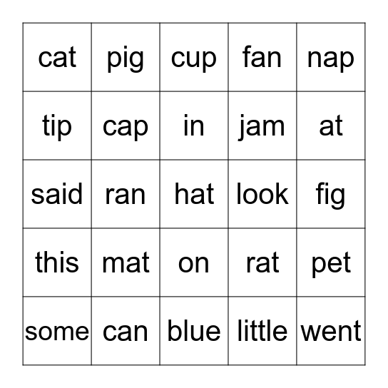 Blue Bingo Card