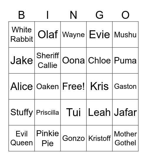 01Mon815 - Skye Bingo Card