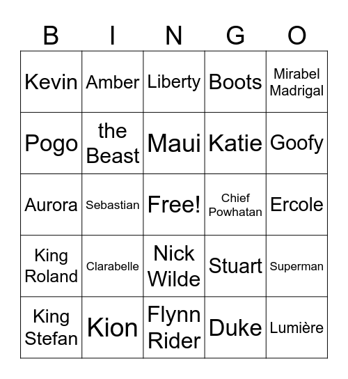 01Mon815 - Chase Bingo Card