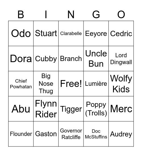 01Mon815 - Rubble Bingo Card