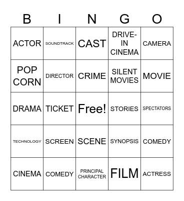 CINEMA Bingo Card