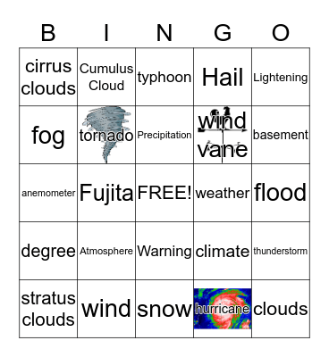 Weather Bingo Card