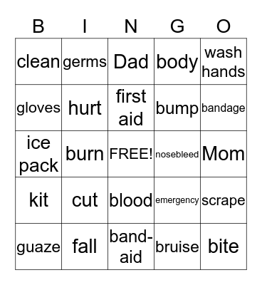 Basic First Aid Bingo Card