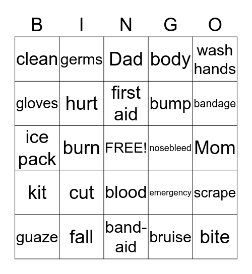 Basic First Aid Bingo Card