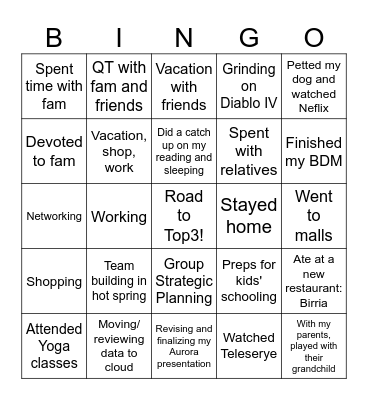 Project Aurora: Icebreaker Game Bingo Card