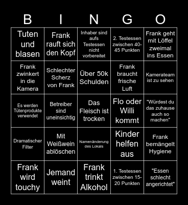 Brank Frosins Ringo Bingo Card