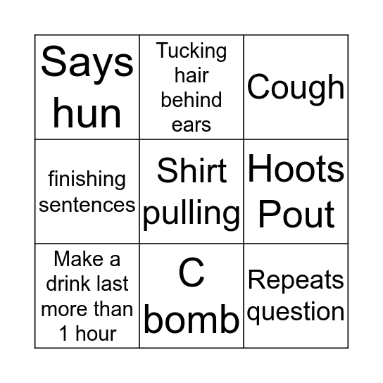 Bryan's Bingo Card