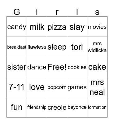 Catori Bingo  Bingo Card