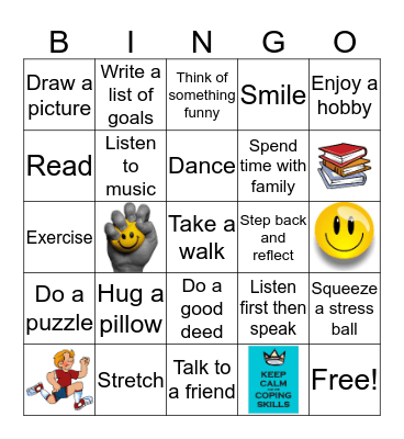 Coping Bingo Card