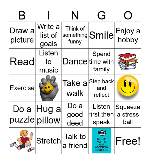 Coping Bingo Card