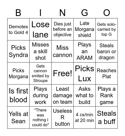 Gabi Bingo Board Bingo Card