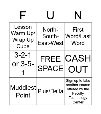 Active Learning Activities to Enhance Classroom Instruction Bingo Card