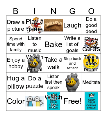 Coping Bingo Card