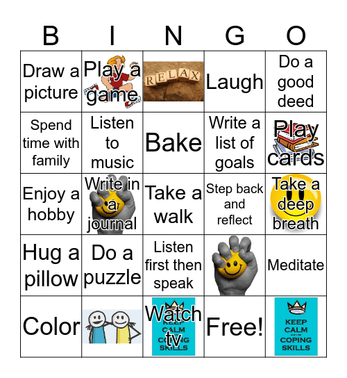 Coping Bingo Card