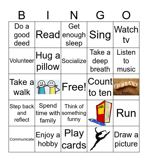 Coping Bingo Card