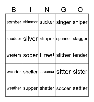 er Bingo Card