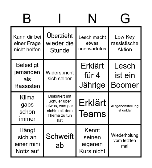 Leschologie Bingo Card